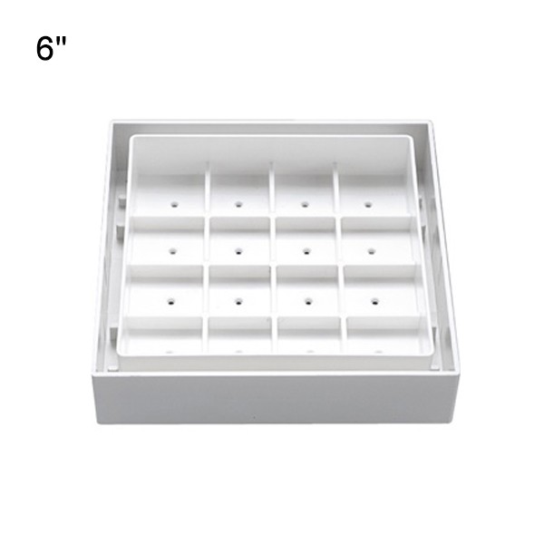 6" TILE TRAY PLASTIC (WHITE) FLOOR DRAIN COMPLETE BOX SET S2-PTTW-R, SANSICO