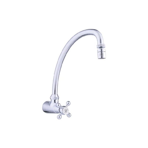 DOE CL116 1/4 TURN WALL MOUNTED SINK TAP C/W CHROME HANDLE COLONIAL