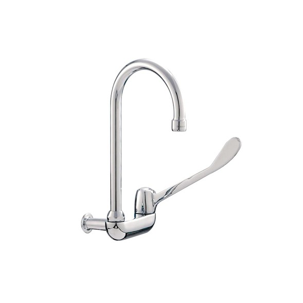 DOE ML116 1/2" C/P BRASS WALL MOUNTED ELBOW ACTION COLD SINK TAP 179MM LEVER,140MM SWIVEL