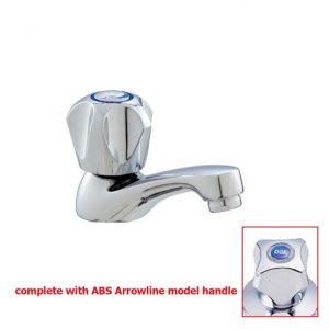 DOE RT60 1/2" REGENCY PILLAR TAP BRIGHT CHROME PLATED COMPLETE WITH ABS ARROWLINE HANDLE