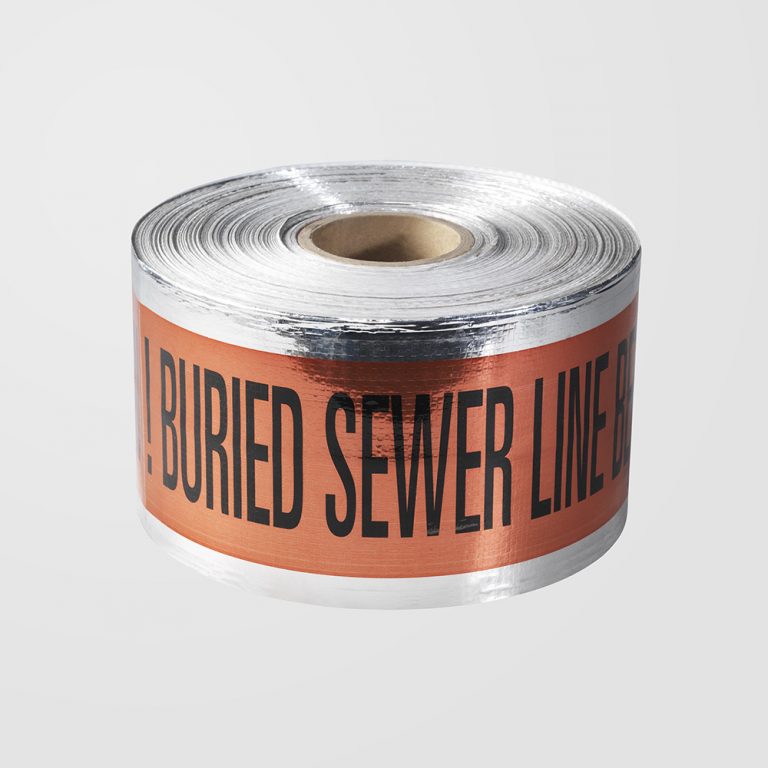 Detectable Aluminium Underground Warning Tape (Sewer Line) 150MM x 300M