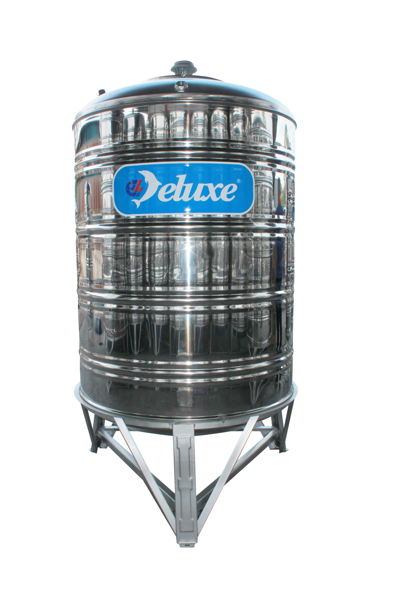 Stainless Steel 304 Vertical Water Tank Round Bottom With Stand, DELUXE